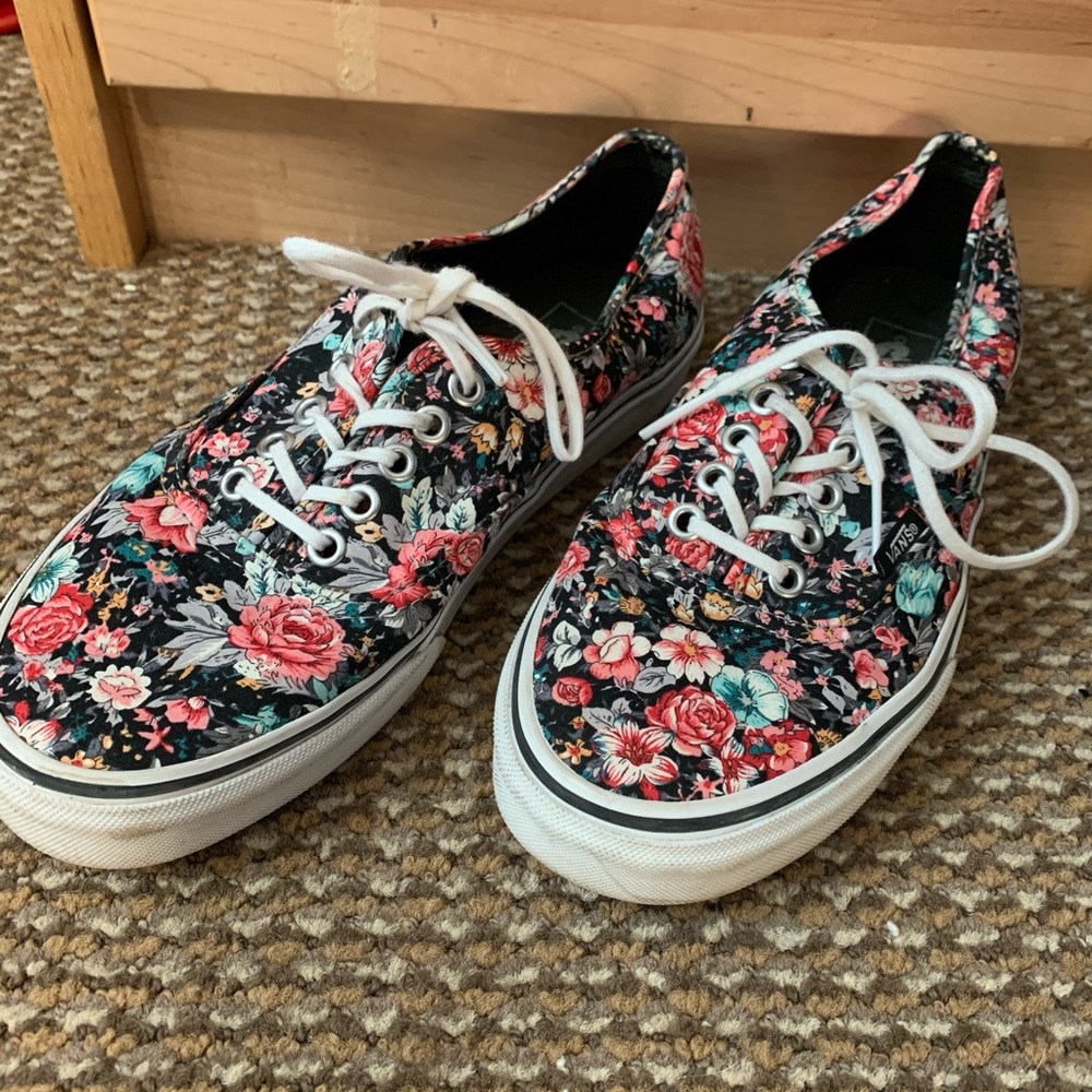 Barely worn floral Vans